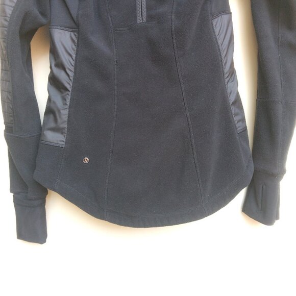 LULULEMON | 'Fleecy keen' Black Fleece Jacket  ZIp Up Fleece Removable Hood 4 - Picture 12 of 15